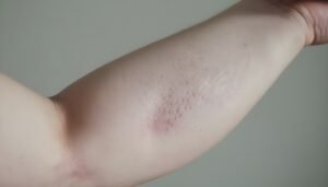 Image of an eczema rash on a forearm